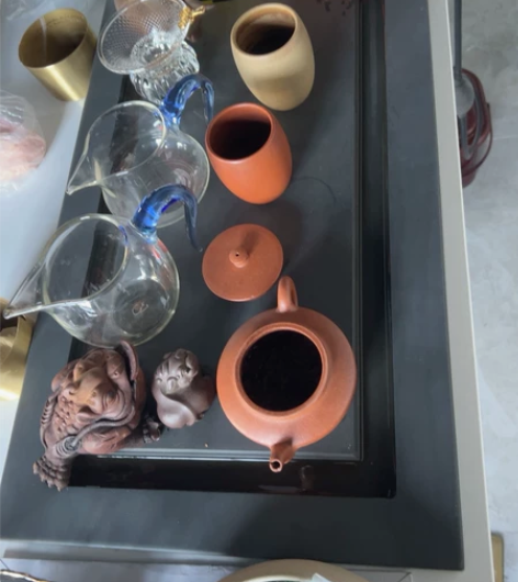 歙砚石头茶盘石茶海石质功夫茶具天然原石茶台...