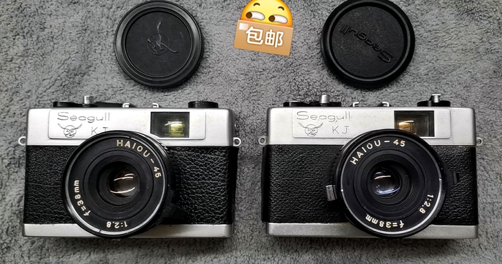 海鸥KJ胶卷旁轴相机两台， 成色不错，功能...