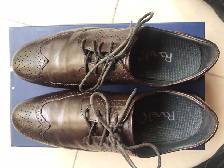 ROVER路之宝/名牌正品深棕色布洛克雕花...