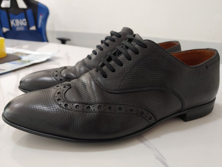 巴利BALLY男士黑色布洛克风牛津鞋40码...