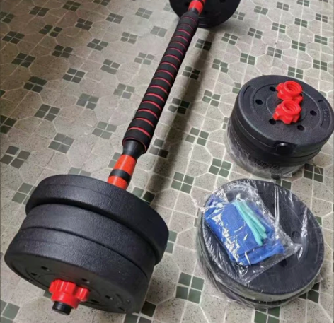 38包邮 家用哑铃杠铃两用可调节哑铃套装学...