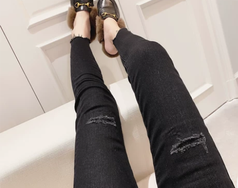 牛仔裤女2020年新款女装潮韩版修身裤子显...