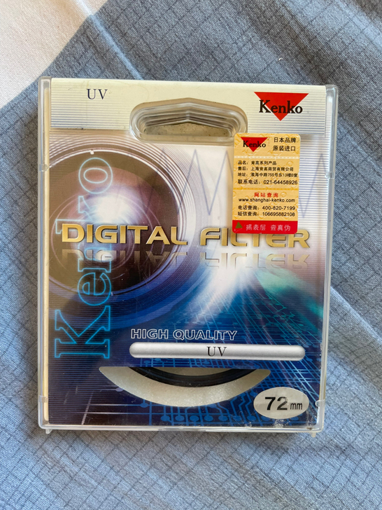 肯高uv镜片72mm口径，没有划痕磕碰