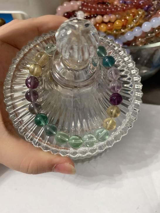 彩萤石手串
