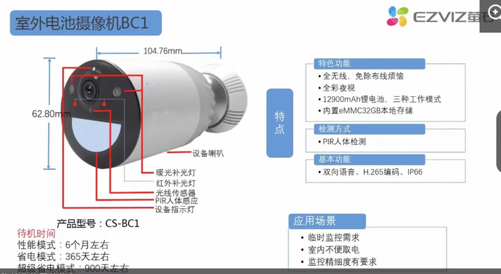 萤石BC1电池相机