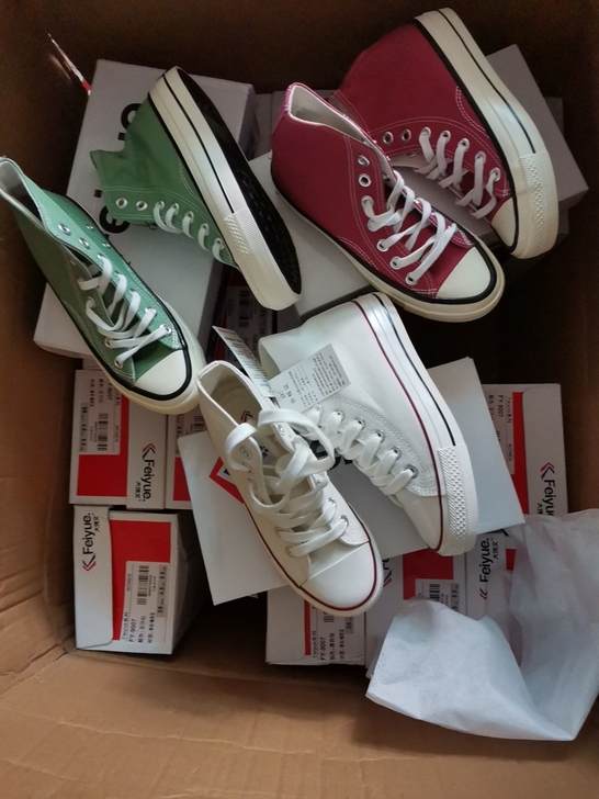 飞跃女鞋正品feiyue高帮帆布鞋35码