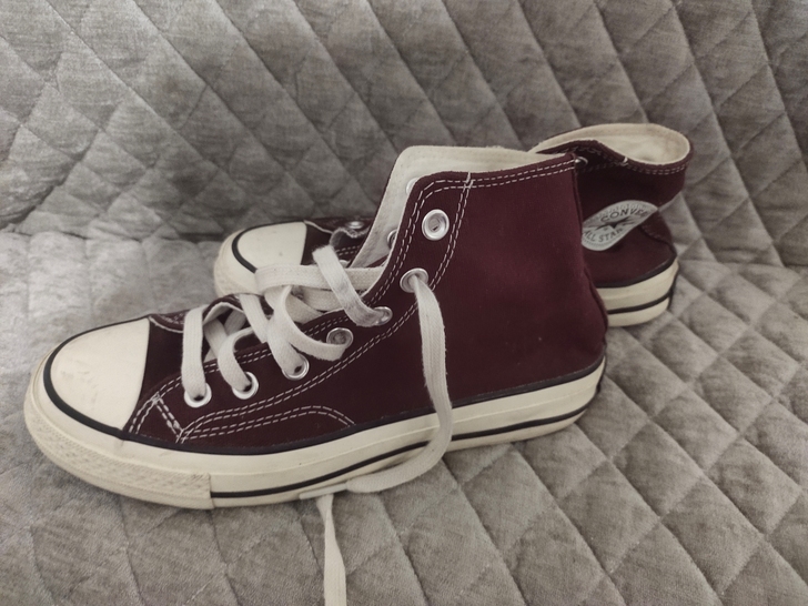 匡威高帮帆布鞋38码，正品99新