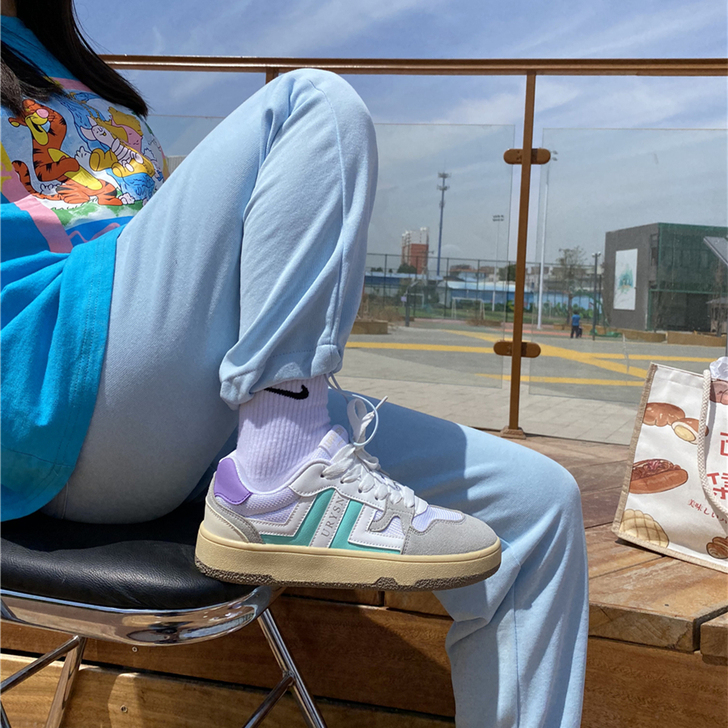 易少年 清新绿德训鞋女ins超火百搭低帮休...