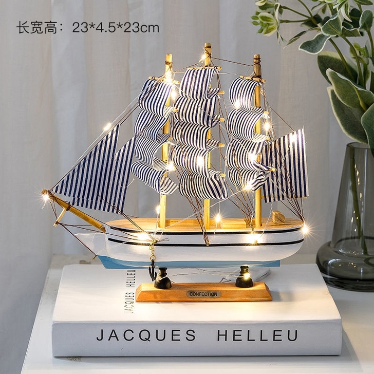 【全新包邮】船模摆件一帆风顺帆船模型摆件客...