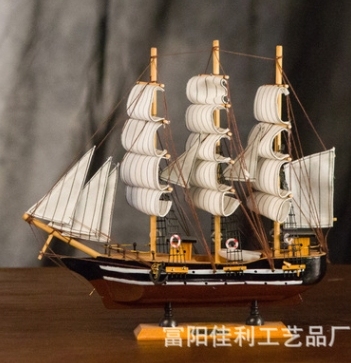 3种木质帆船摆件工艺品，出口样品库存，仅剩...