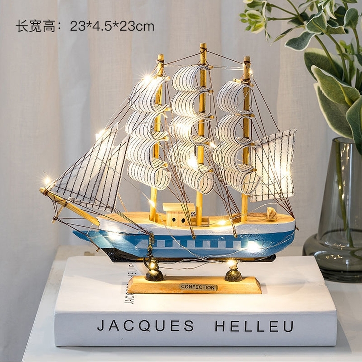 【全新包邮】一帆风顺帆船模型摆件客厅房间酒...