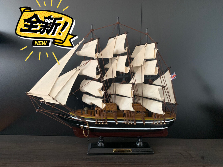 短衬衫木质帆船模型摆件