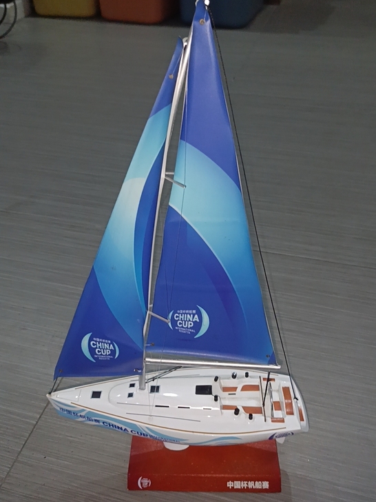 中国杯帆船賽模型，高40cmx寬34cm，...