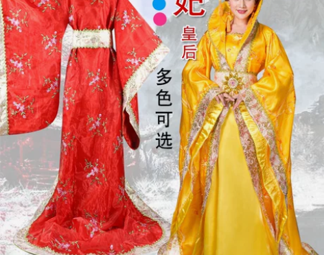 唐朝皇后古装女拖尾宫廷贵妃武则天汉服舞台影...