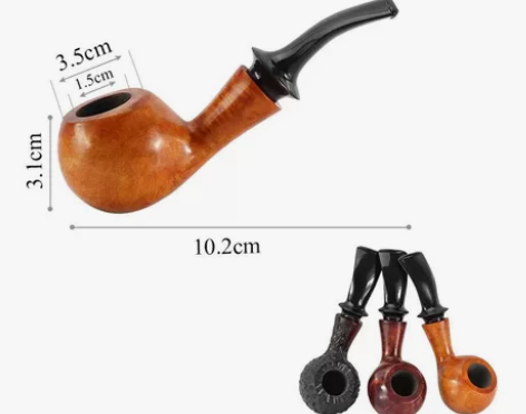 石楠根小号烟斗 便携可拆3MM烟道过滤 实...