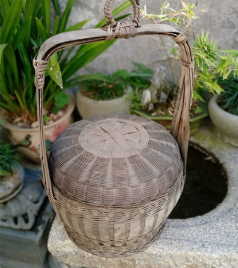 清代老竹编篮子＃竹器老物件＃民宿怀旧复古空...