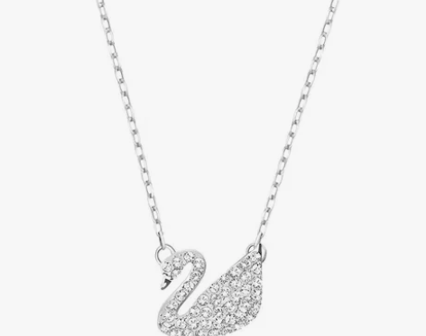 施华洛世奇小天鹅银色钻石项链 钻石都在  ...