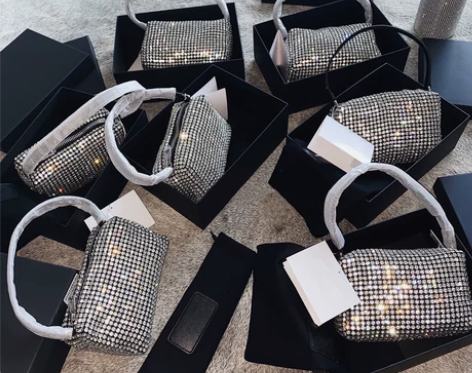 aw大王 水钻包真皮满钻闪钻bling钻石...