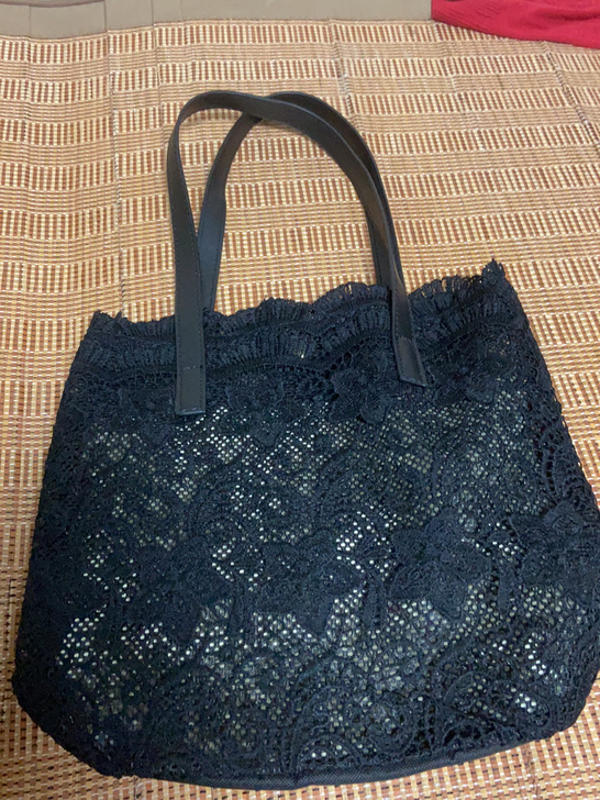 黑色蕾丝单肩包 全新