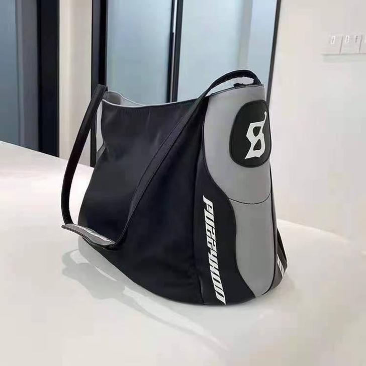 美伢 FUZZYKON原创设计 黑色机能拼...