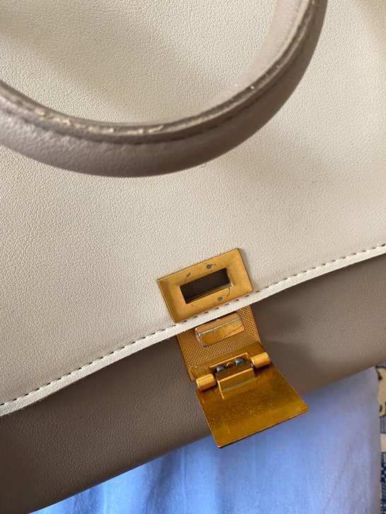 拼色大容量手柄肩带两用包包