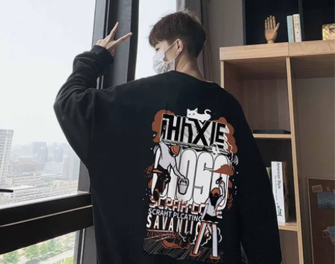 美式高街卫衣男潮流帅气宽松秋季长袖T恤冬季...