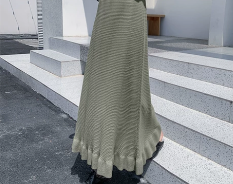 高个子半身裙女秋冬加长款冬季大摆裙到脚踝针...