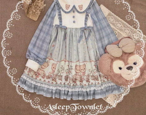 【木偶熊与草莓园】 lolita 格子田园...