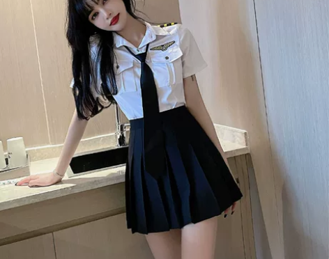 jk空姐制服女海军风职业套装夜总店连衣裙子...