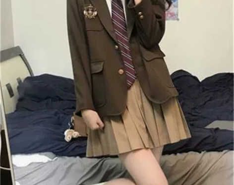 春秋jk制服全套小个子港风套装女复古衬衫外...