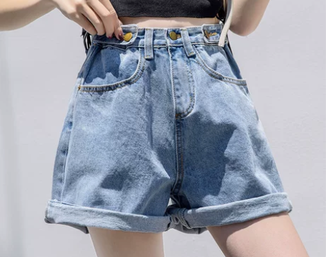 高腰牛仔短裤女夏2018新款大码韩版宽松港...
