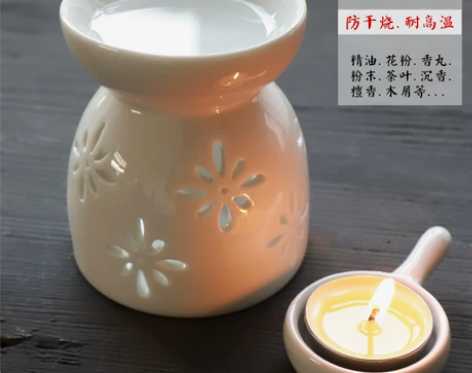 香薰灯精油灯浪漫卧室蜡烛家用陶瓷熏香炉精油...