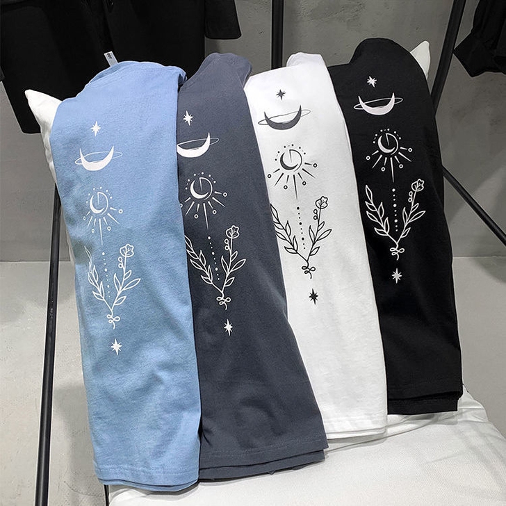 100%纯棉港风原宿秋季长袖t恤男韩版宽松...