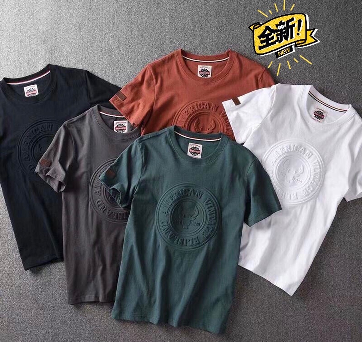 清仓处理男士100%纯棉短袖t恤日系港风休...