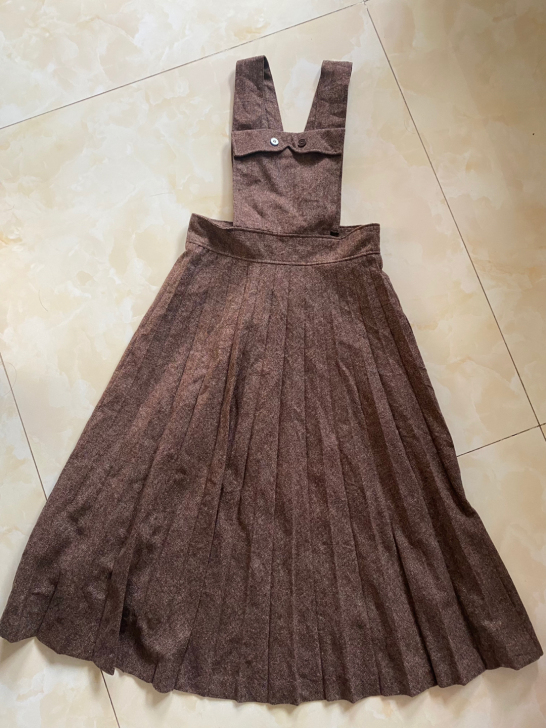 全羊毛毛呢背带裙连衣裙