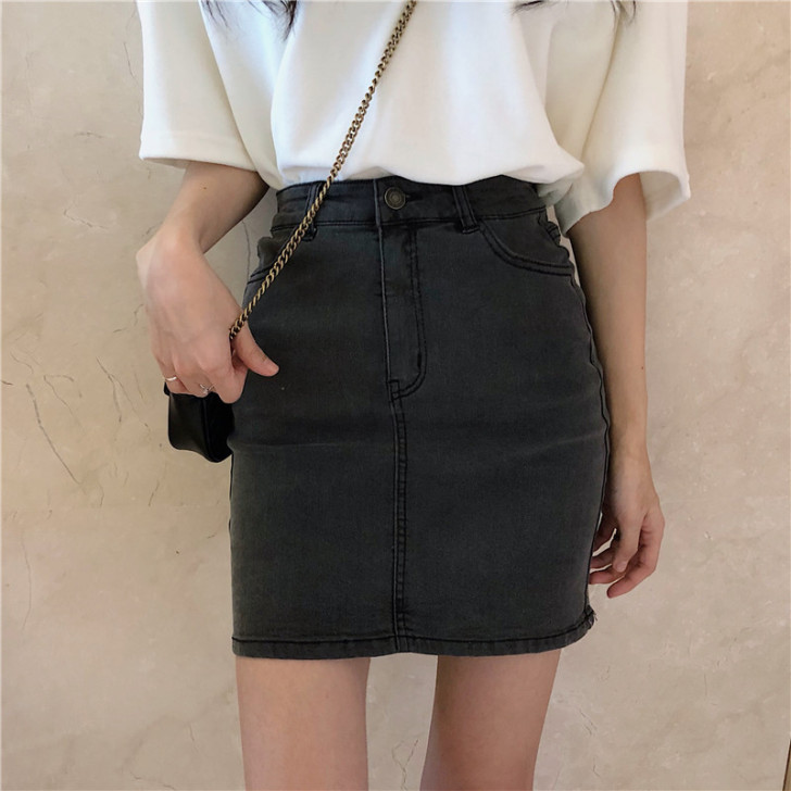 半身裙牛仔短裙女夏季2021新款高腰气质包...
