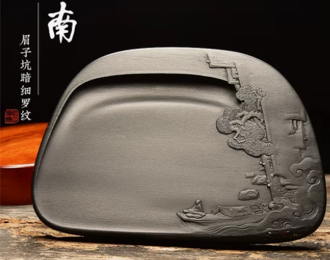 纯手工雕刻/江南/精品老坑天然原石眉子坑暗...