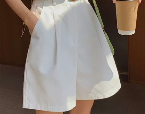 短裤女春夏宽松大码胖mm高腰阔腿裤2021...