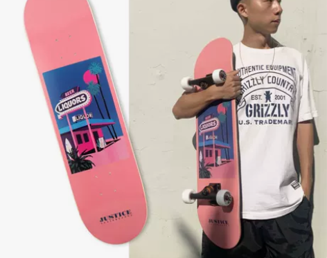 沸点JUSTICE专业滑板 刷街代步男女生...