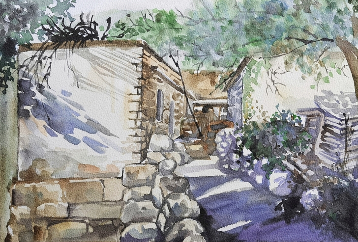 风景画，水彩/钢笔速写代画，不包邮