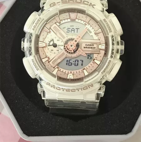 卡西欧透明玫瑰，男女款，防水防震运动表带 ...