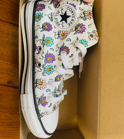 Converse匡威女大童高帮帆布休闲运动...