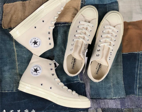 匡威1970s冬季三星标自然白高低帮情侣帆...