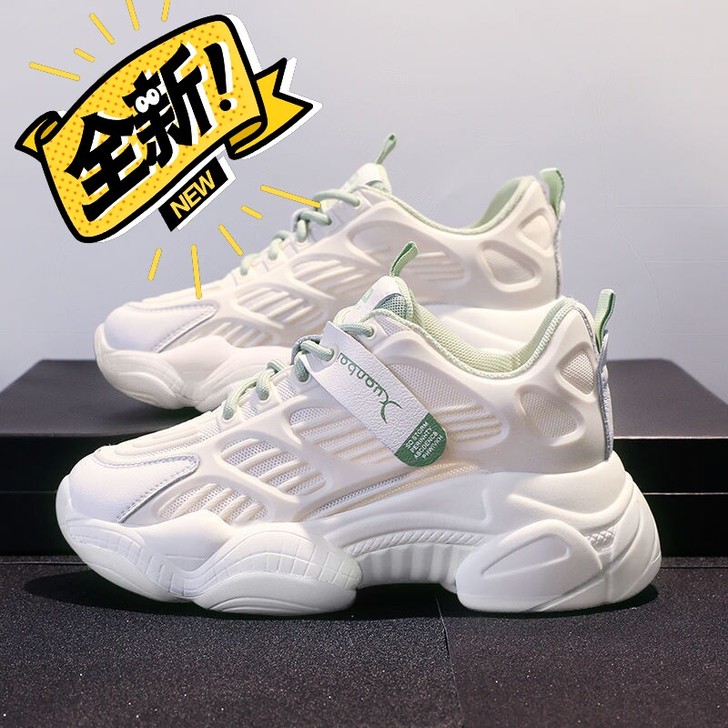 2021新款百搭厚底增高显瘦休闲运动网鞋网...