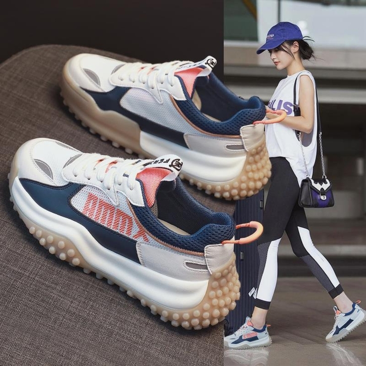 老爹鞋女2021夏季新款薄款透气网面鞋子爆...