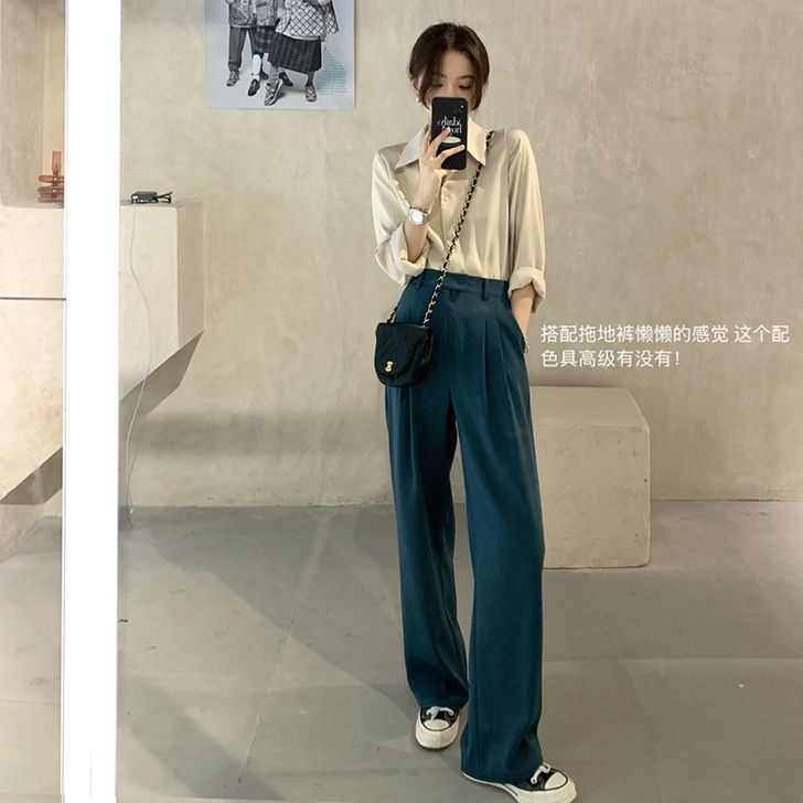 ffan 西装裤 孔雀绿色，闲置出