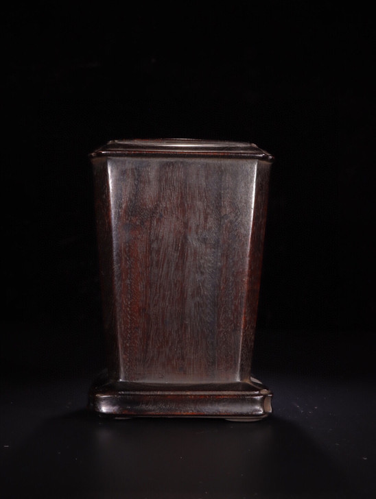 玩家旧藏 紫檀木 方形 笔筒