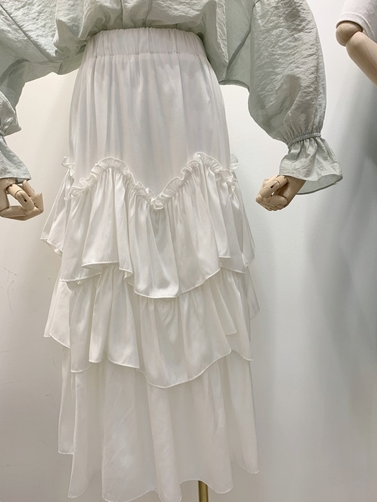 半身裙蛋糕裙褶皱长裙