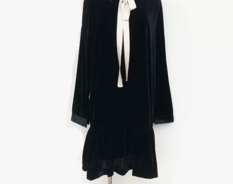 99twins【复古两穿丝绒裙!】韩版秋宽...