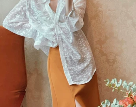 酒午港风复古2021春夏新款设计感小众微透...